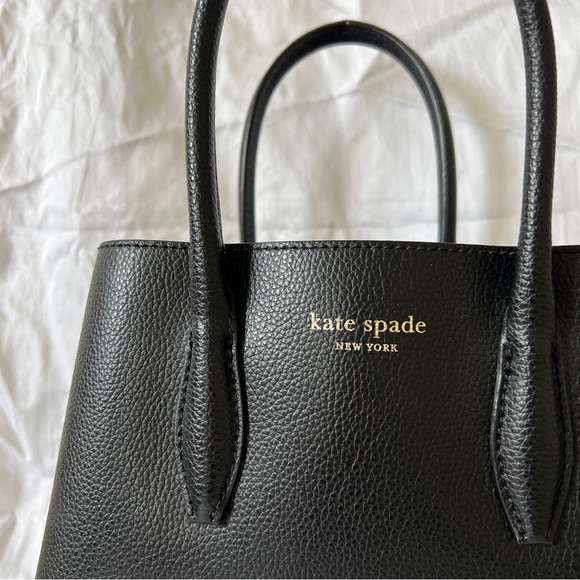 Kate Spade Small Eva Leather Satchel Crossbody Black Bag - Picture 2 of 10